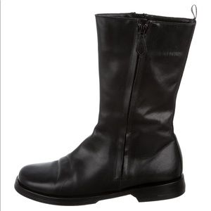 Gently worn Hermes leather mid-calf boots